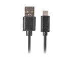 Cable usb lanberg 2.0 macho -  usb tipo c macho quick charge 3.0 1m negro