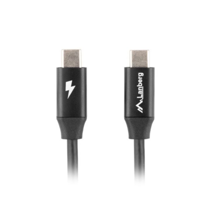Cable usb tipo c lanberg 1m - macho -  macho - carga rapida - negro