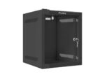 Armario lanberg mural rack 10 pulgadas 6u - 280x310 flat pack negro puerta cristal