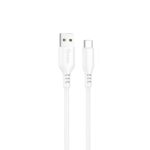 Cable qcharx tokyo usb a tipo c 3a - 1 m - silicona blanco tacto suave