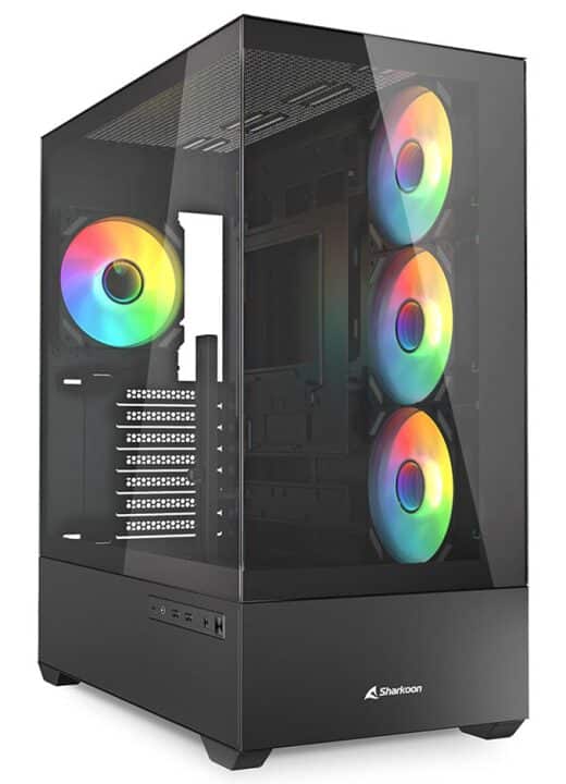 Caja Gaming Sharkoon Ak6 Tgv Atx Negro 4xvent 120mm 2xusb Sn Fuente