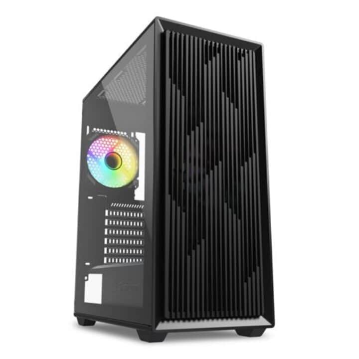 Caja Gaming Sharkoon Vk2 Rgb Atx Negro 3xvent 120mm 2xusb Sn Fuente