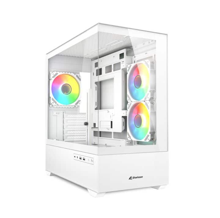 Caja Gaming Sharkoon Mk6 Rgc Micro Atx Blanco 3xvent 120mm 2xusb Sn Fuente
