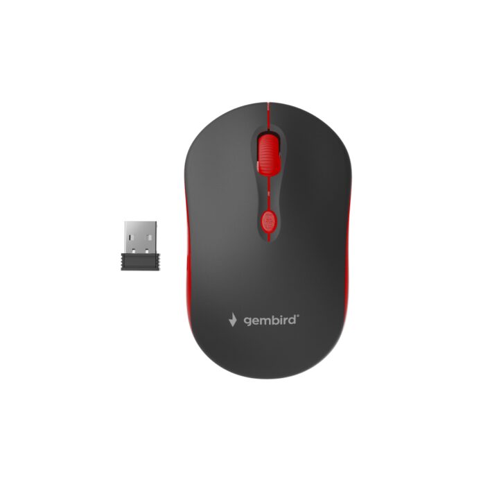 Raton Optico Inalambrico Gembird  Negro/rojo