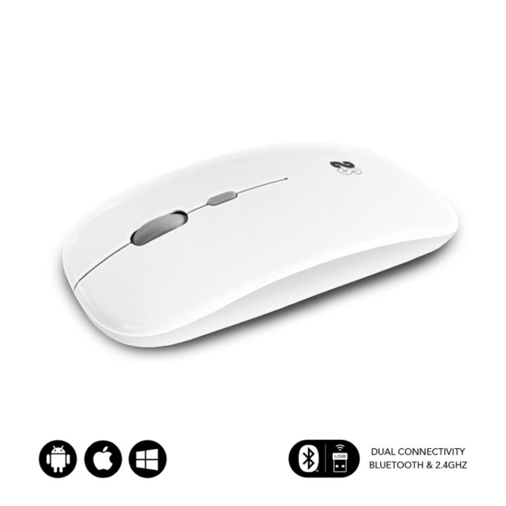 Raton Subblim Dual Flat Mouse White Rechargeable
