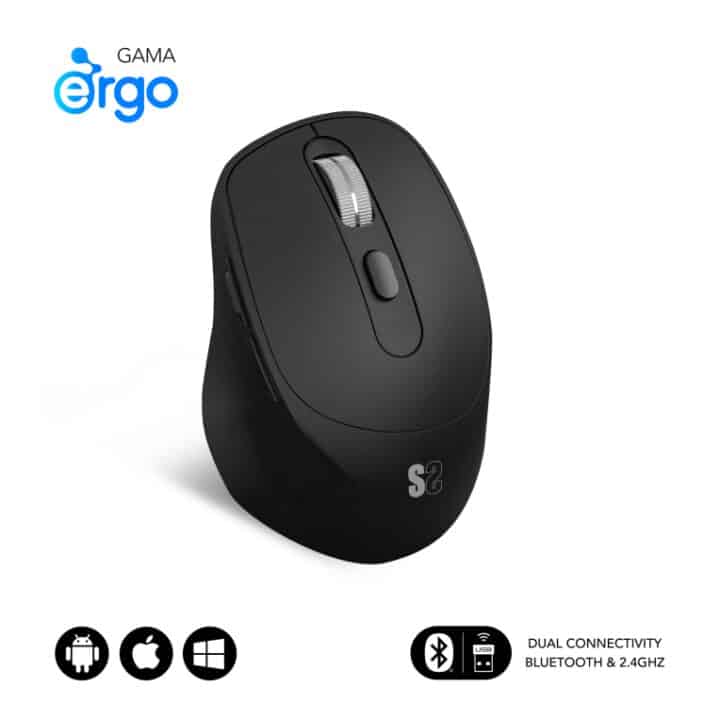 Raton Subblim Ergo Dual A Bateria Negro