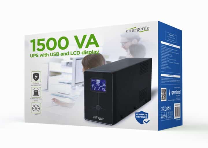 Sai Gembird Con Usb Y Display Lcd 1500 Va Negro
