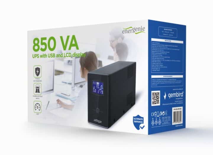 Sai Gembird Con Usb Y Display Lcd 850 Va Negro