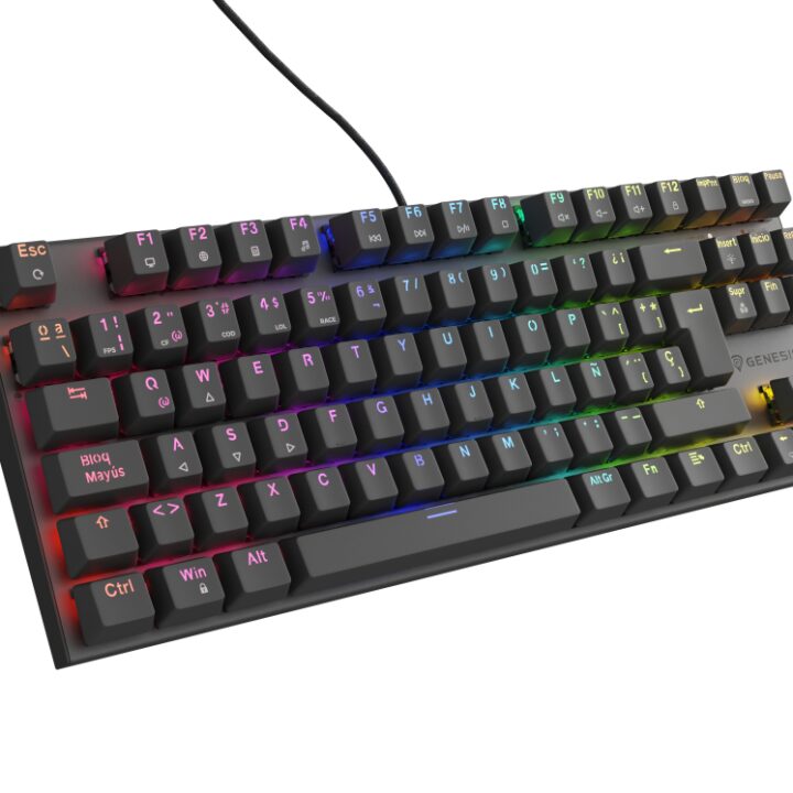 Teclado Gaming Genesis Thor 303 Tkl Rgb Negro Mecanico Switch Outemu Rojo