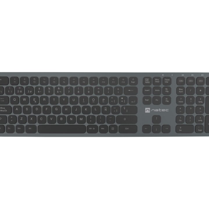 Teclado Wireless Natec Dolphin Slim Switch X-scissor Bt5.0 Bt3.0 2.4ghz Aluminio