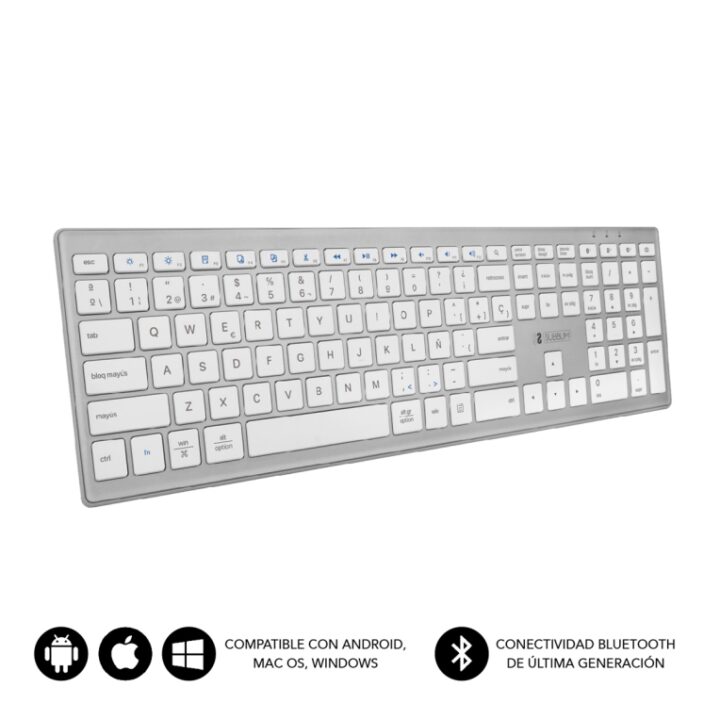 Teclado Subblim Keyboard Bluetooth Pure Extended Silver