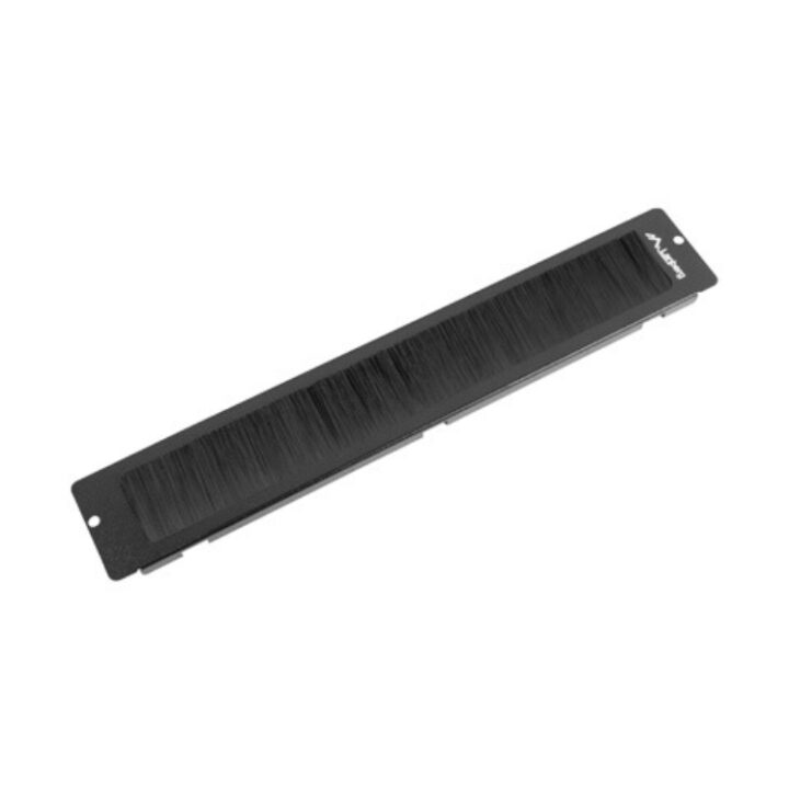 Panel cepillo para entrada cable rack 19 pulgadas suelo negro