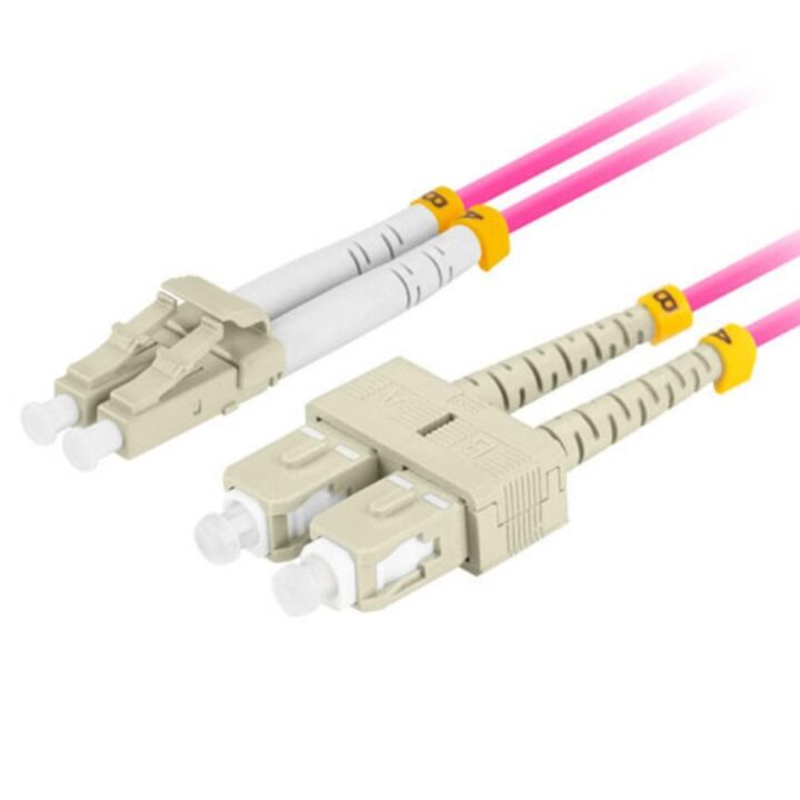Cable de fibra optica lanberg multi lc -  upc -  sc -  upc duplex lszh om4 50 - 125 3.0 - 1m