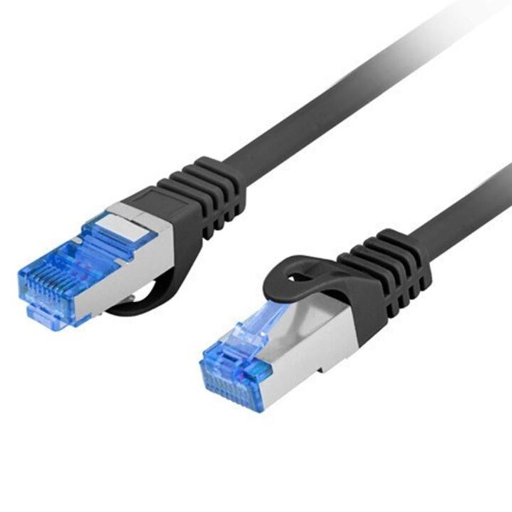 Cable red lanberg latiguillo cat.6a s - ftp lszh cca 0.25m negro fluke  passed