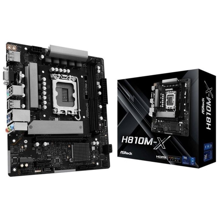 Placa base asrock h810m - x matx -  2x ddr5 -  4x sata3 lga 1851