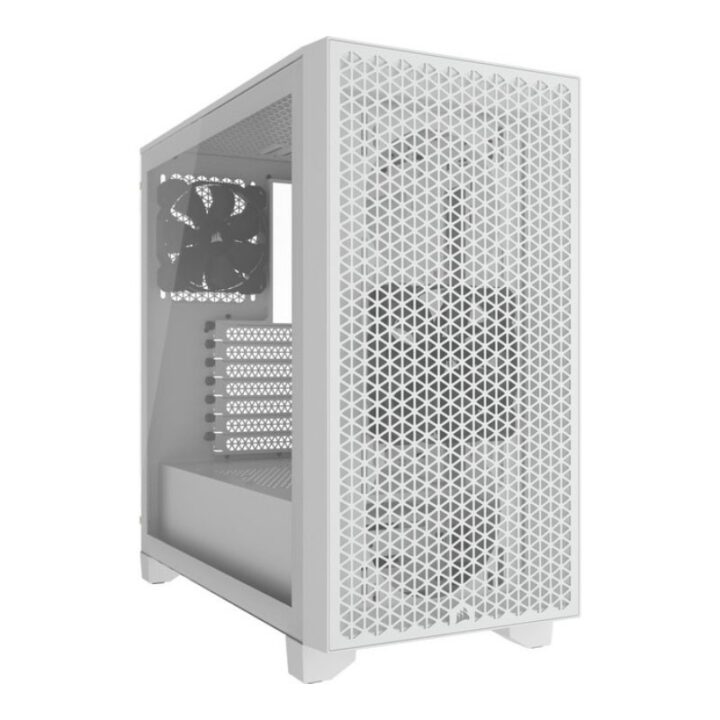 Caja atx semitorre corsair 3000d airflow cristal templado blanca