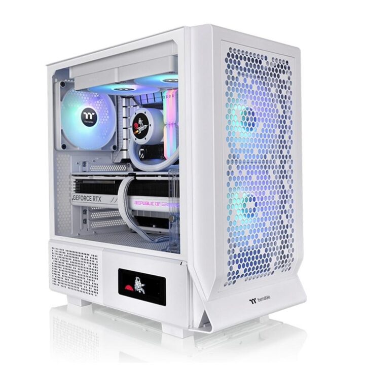 Caja ordenador gaming thermaltake ceres 330 tg atx argb cristal templado blanca