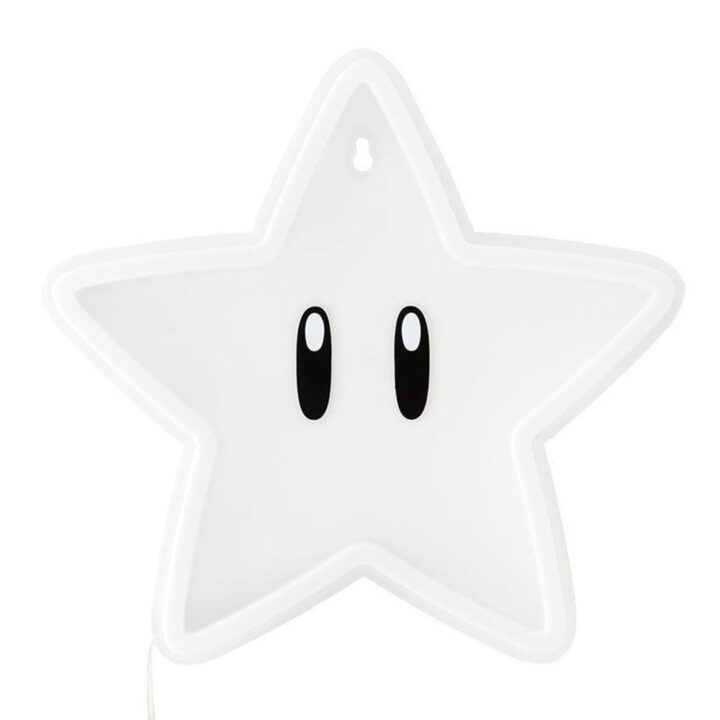 Luz neon pared paladone super mario bros super estrella