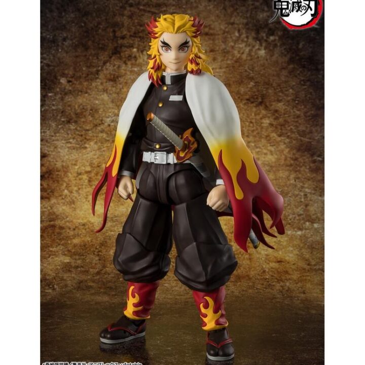 Kyojuro rengoku figura 15 cm demon slayer: kimetsu no yaiba sh figuarts