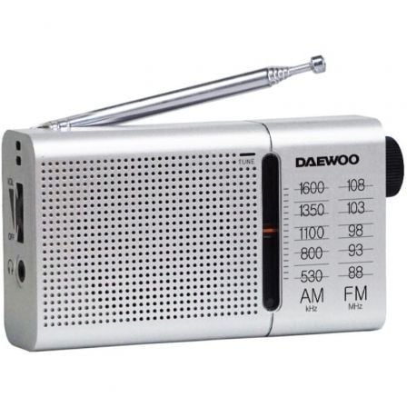 Radio Portátil Daewoo DW1037/ a Pilas/ Plateada