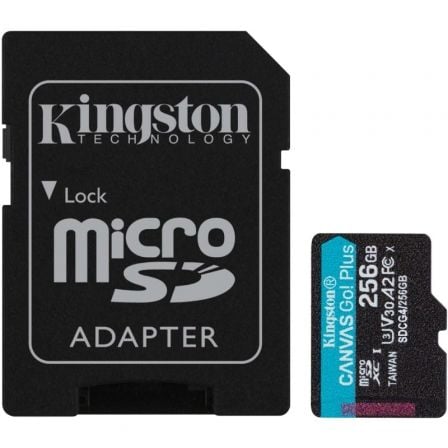 Tarjeta de Memoria Kingston CANVAS Go! Plus 256GB microSD XC con Adaptador/ Clase 10/ 200MBs