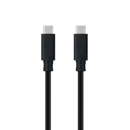 Cable USB 3.1 Tipo-C Nanocable 10.01.4101-L150/ USB Tipo-C Macho - USB Tipo-C Macho/ Hasta 100W/ 10Gbps/ 1.5m/ Negro