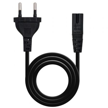 Cable Alimentación Forma 8 Nanocable 10.22.0402-L300/ CEE7/16 Macho - C7 Hembra/ 3m/ Negro