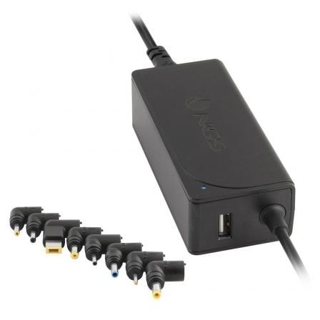 Cargador de Portátil NGS W-45W/ 1xUSB/ 45W/ Automático/ 8 Conectores/ Voltaje 19-20V