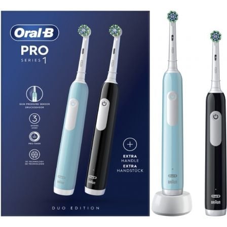 Cepillo Dental Oral-B Pro 1 Duo Edition/ Incluye 1 Recambio/ Negro y Turquesa