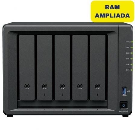 NAS Synology Diskstation DS1525+/ 5 Bahías 3.5"- 2.5"/ 32GB DDR4/ Formato Torre