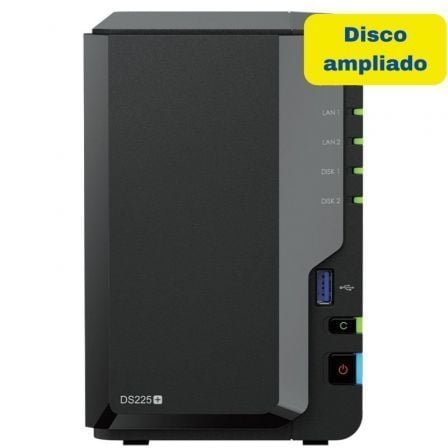 NAS Synology Diskstation DS225+/ 2 Bahías 3.5"- 2.5"/ 2GB DDR4/ 8TB/ Formato Torre