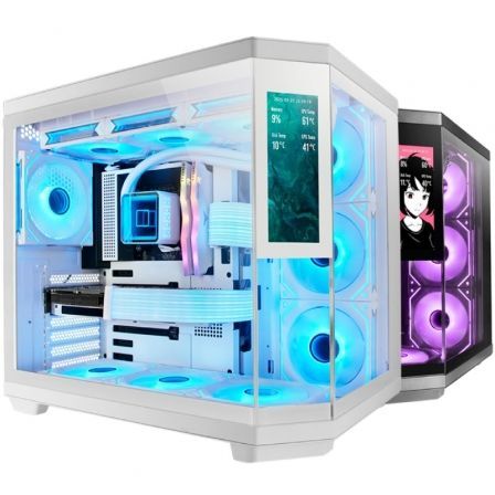 Caja Gaming Semitorre Mars Gaming MC-3TCORELCD/ Blanca