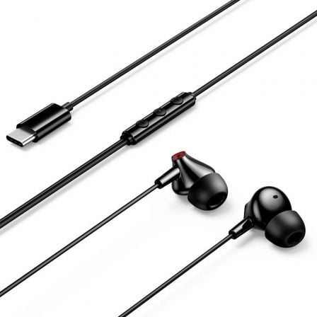 Auriculares Intrauditivos Vention Echo Lite USB-C In-Ear/ con Micrófono/ USB Tipo-C/ Negros
