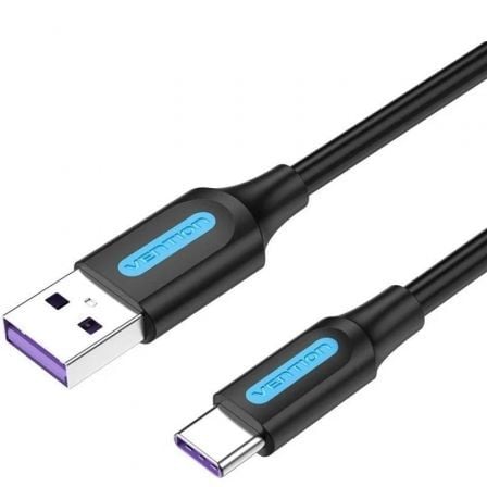 Cable USB 2.0 Tipo-C Vention CORBC/ USB Macho - USB Tipo-C Macho/ 480Mbps/ 25cm/ Negro