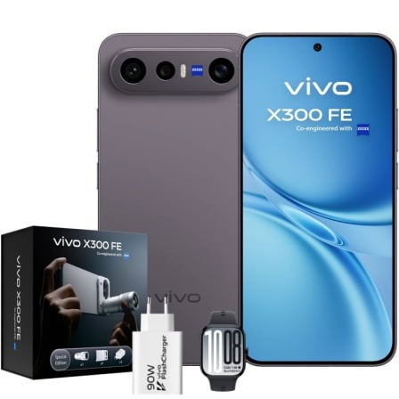 Smartphone Vivo X300 FE 12GB/ 512GB/ 6.31"/ 5G/ Negro/ Incluye Extensor Teleobjetivo + Vivo Watch GT2
