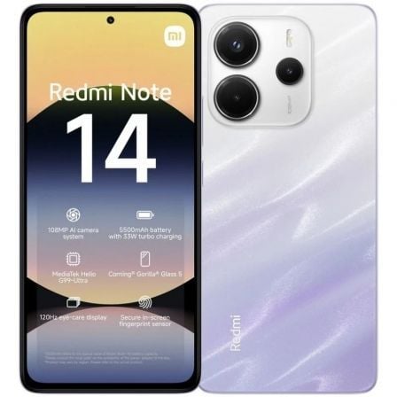 Smartphone Xiaomi Redmi Note 14 8GB/ 256GB/ 6.67"/ Púrpura